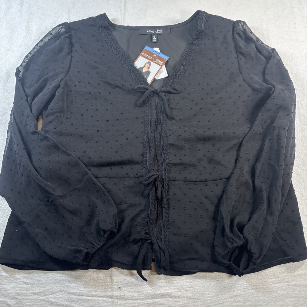 Edited Maren Morris Women's Boho Blouse Black Size Large